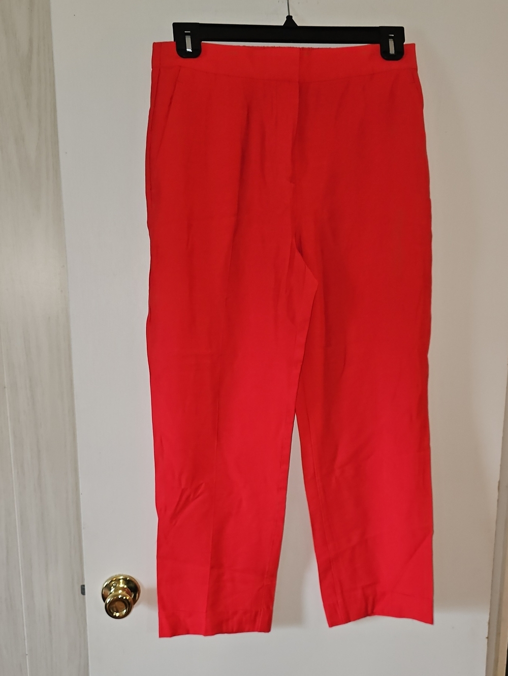 Women's Red Classic Straight-Leg Pants